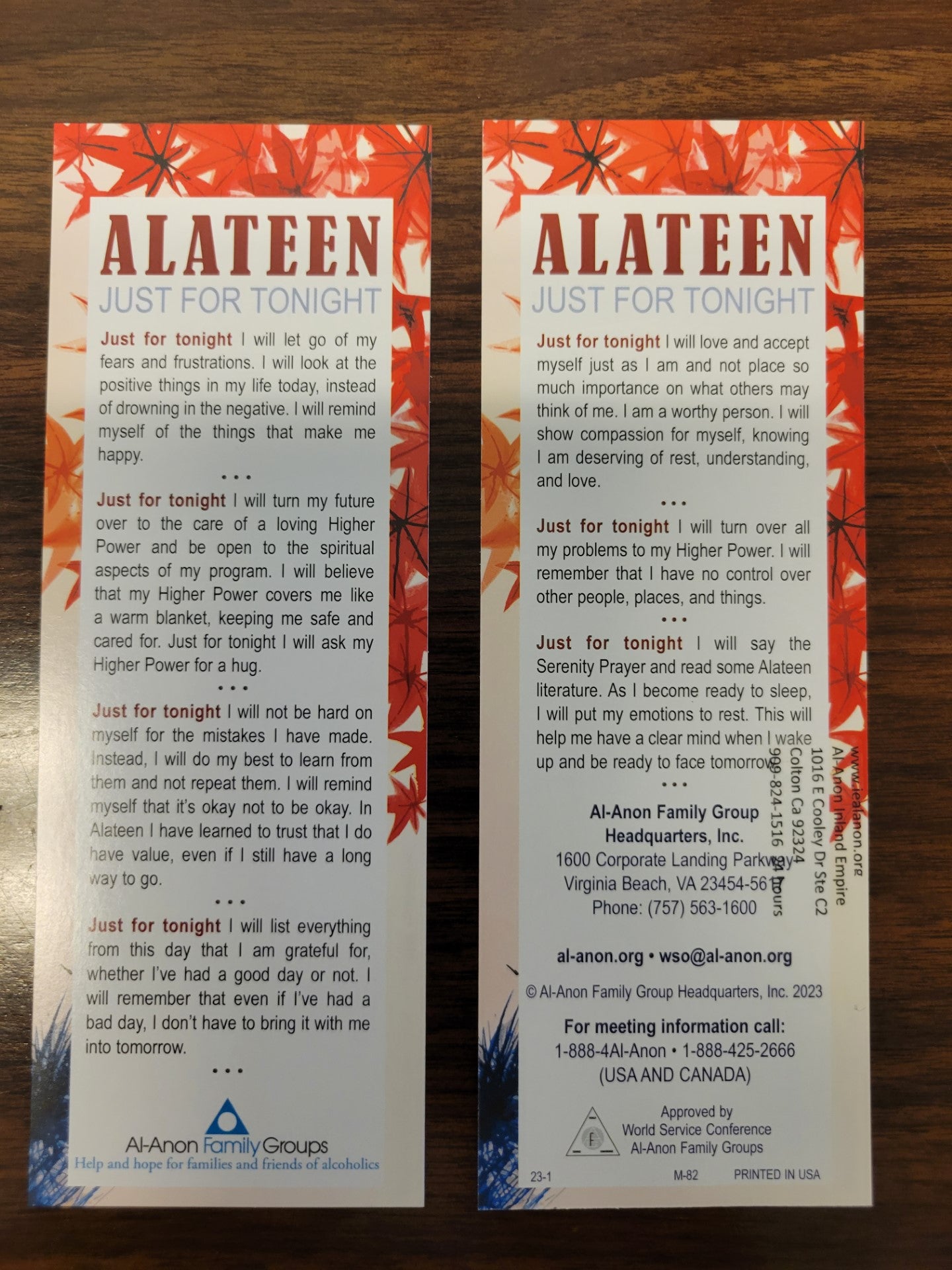 Alateen Just for Tonight, M-82