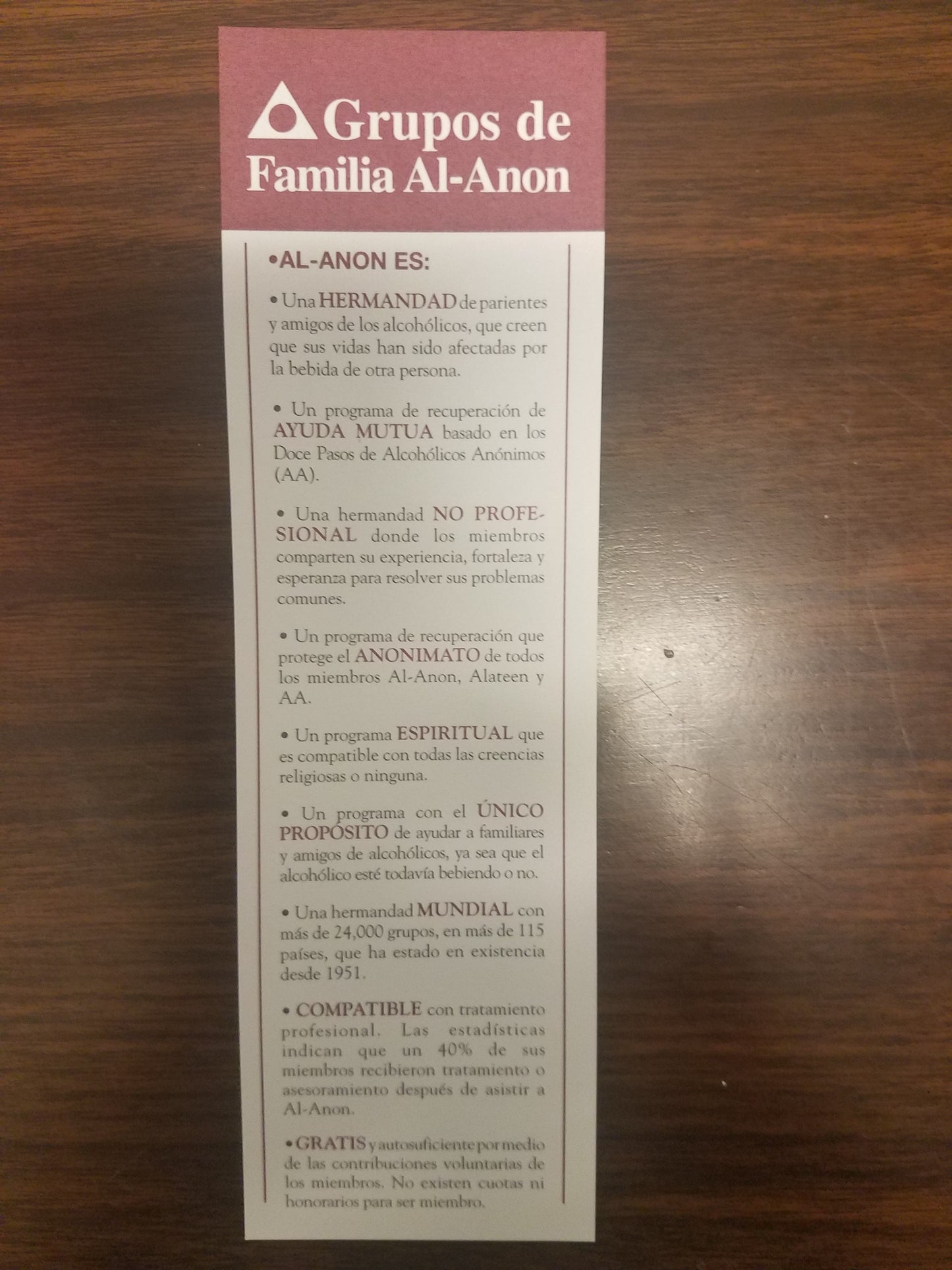 Lo que es y no es Al-Anon y Alateen Marcador de libros