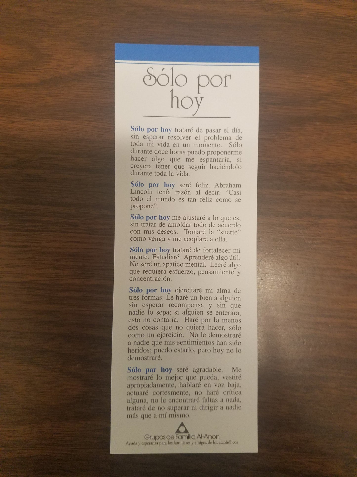 AI-Anon Solo por hoy (marcador de libros)